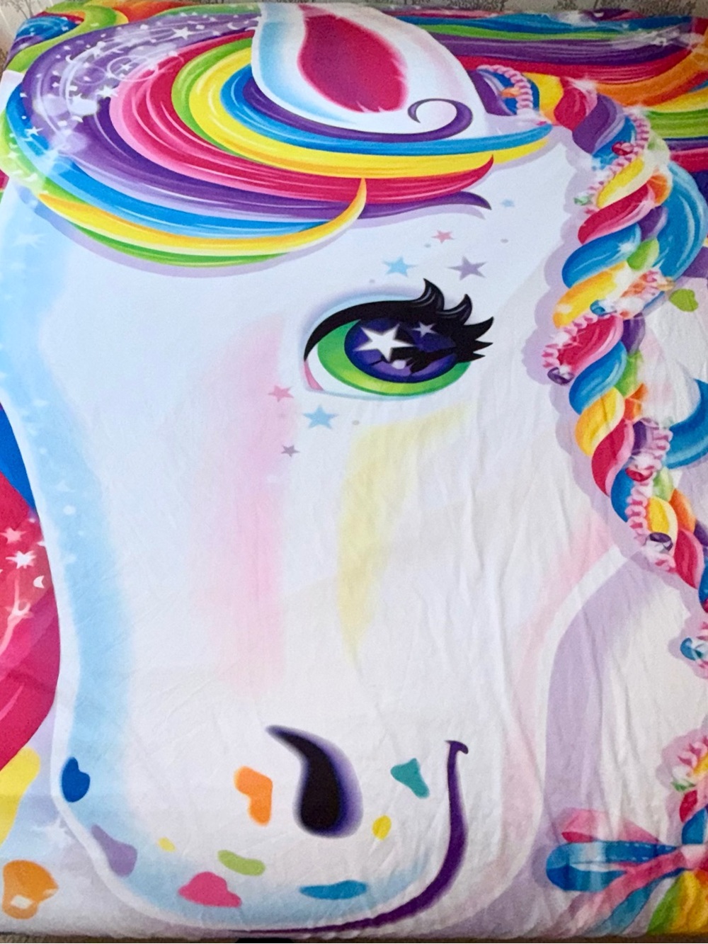 Lisa Frank Inspired Rainbow Majesty Unicorn Duvet Cover 103.94x90.16 inches KING